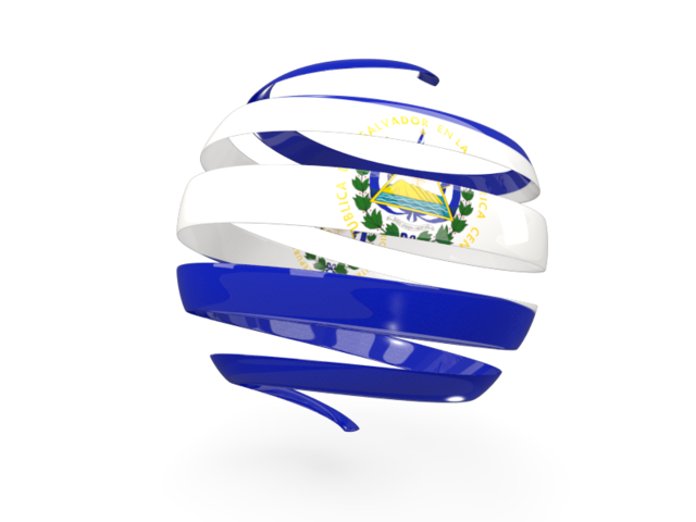 Round 3d icon. Download flag icon of El Salvador at PNG format