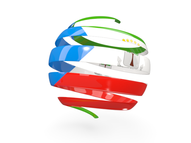 Round 3d icon. Download flag icon of Equatorial Guinea at PNG format