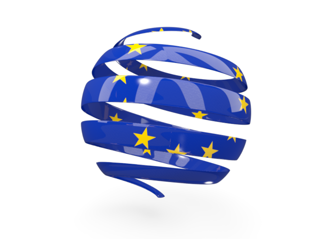Круглая 3d иконка. Скачать флаг. Европейский союз