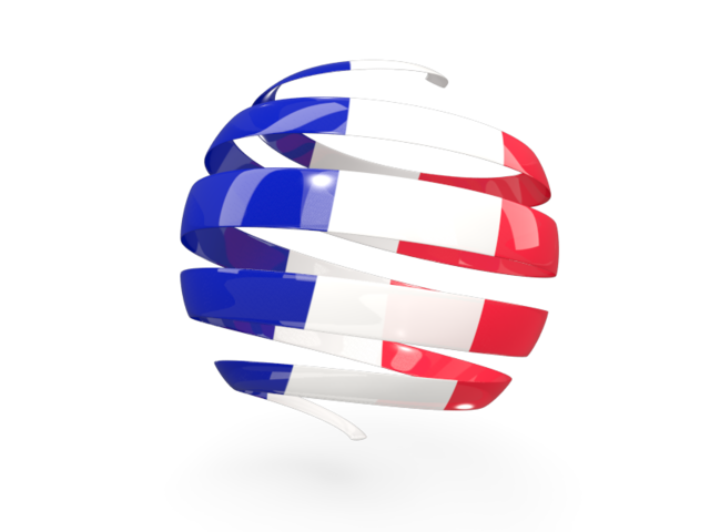 Круглая 3d иконка. Скачать флаг. Франция