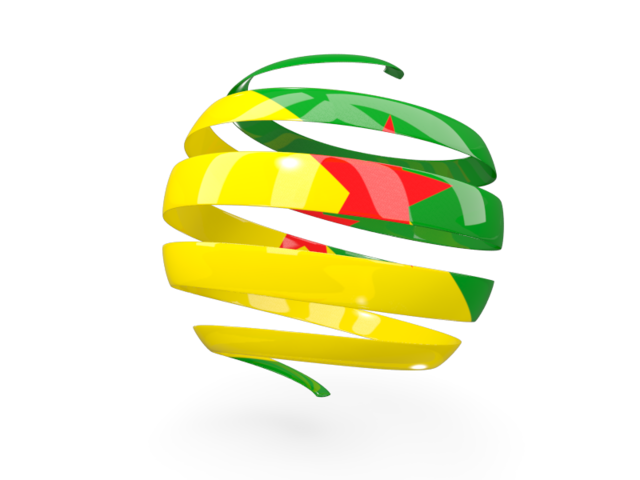 Round 3d icon. Download flag icon of French Guiana at PNG format