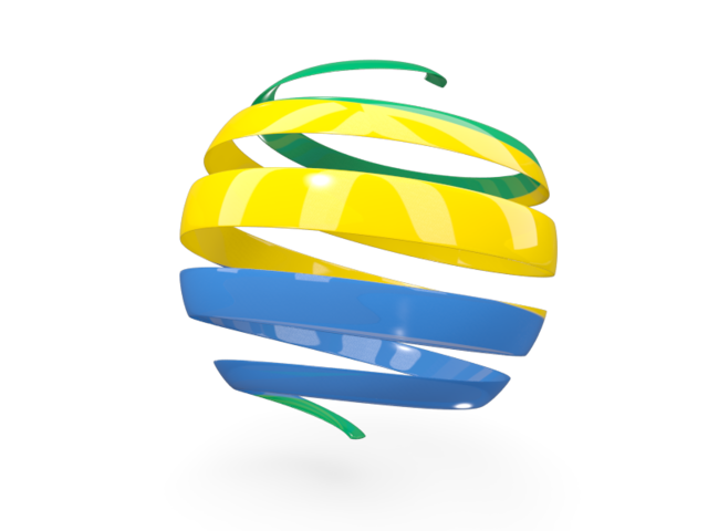 Round 3d icon. Download flag icon of Gabon at PNG format