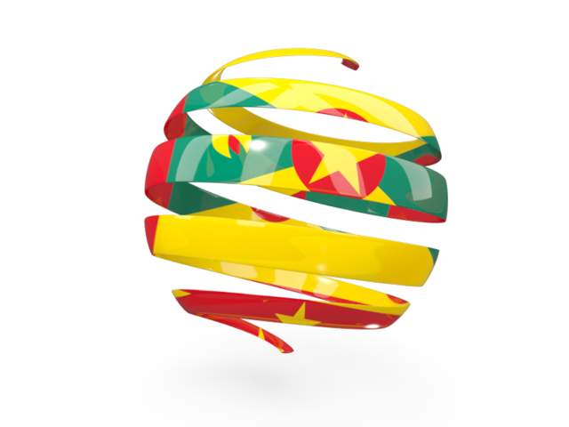 Round 3d icon. Download flag icon of Grenada at PNG format