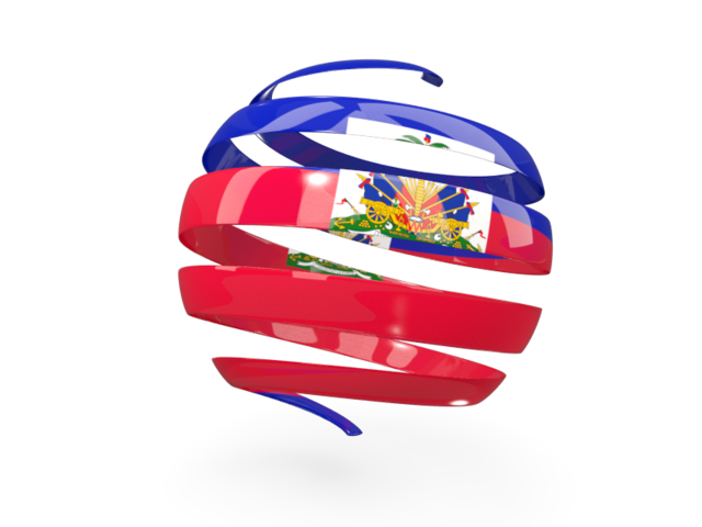 Round 3d icon. Download flag icon of Haiti at PNG format