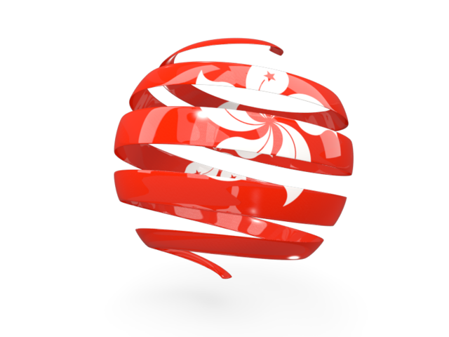 Round 3d icon. Download flag icon of Hong Kong at PNG format