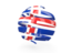 Iceland. Round 3d icon. Download icon.