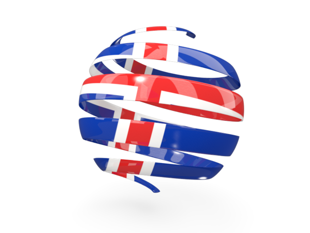 Круглая 3d иконка. Скачать флаг. Исландия