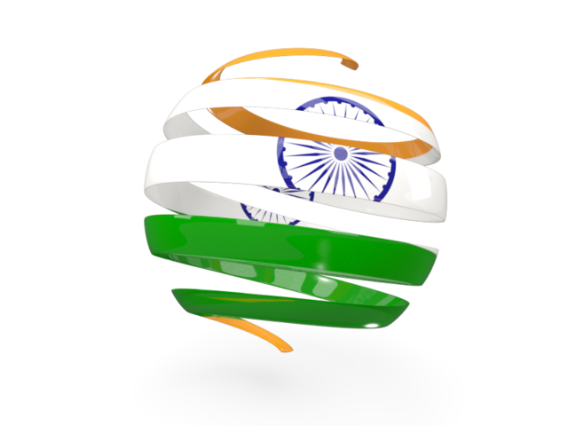 Round 3d icon. Download flag icon of India at PNG format