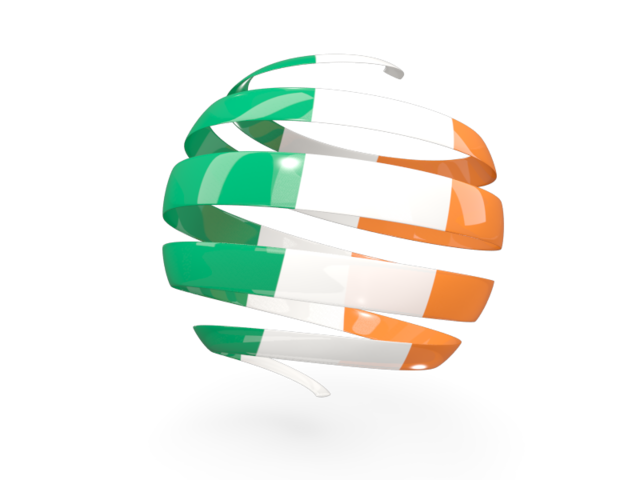 Круглая 3d иконка. Скачать флаг. Ирландия