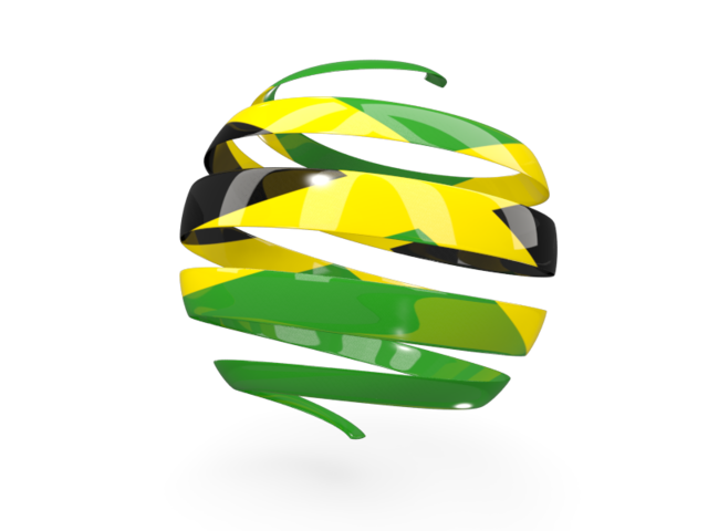 Round 3d icon. Download flag icon of Jamaica at PNG format