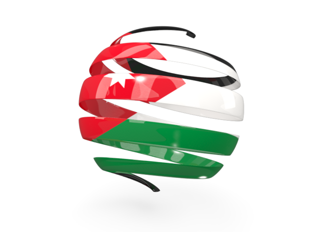 Round 3d icon. Download flag icon of Jordan at PNG format