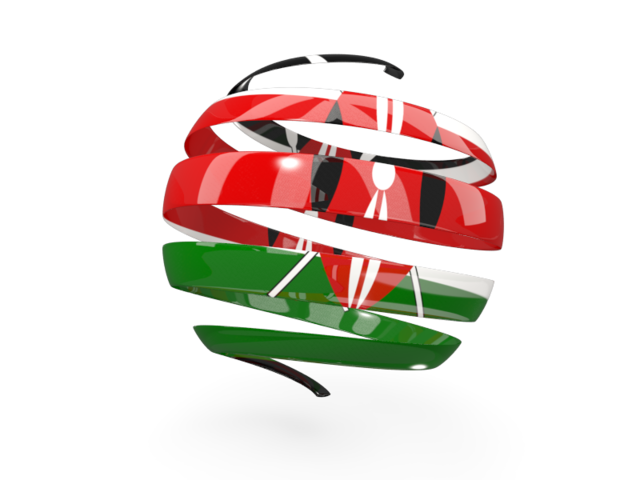Round 3d icon. Download flag icon of Kenya at PNG format
