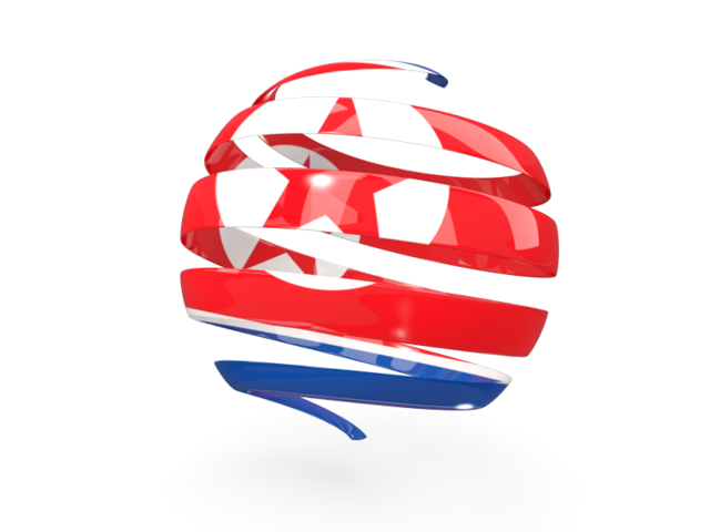 Round 3d icon. Download flag icon of North Korea at PNG format