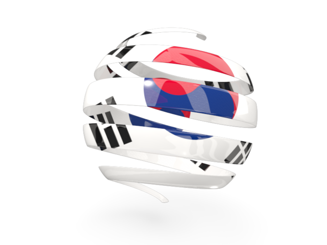 Round 3d icon. Download flag icon of South Korea at PNG format