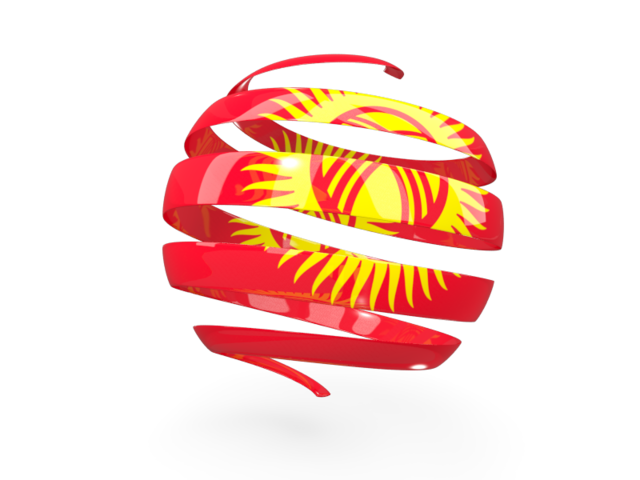 Round 3d icon. Download flag icon of Kyrgyzstan at PNG format