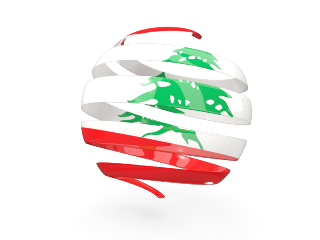 Round 3d icon. Download flag icon of Lebanon at PNG format