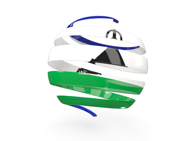 Round 3d icon. Download flag icon of Lesotho at PNG format