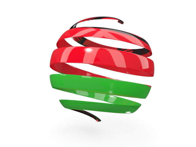 Round 3d icon. Download flag icon of Malawi at PNG format