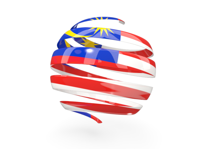 Круглая 3d иконка. Скачать флаг. Малайзия