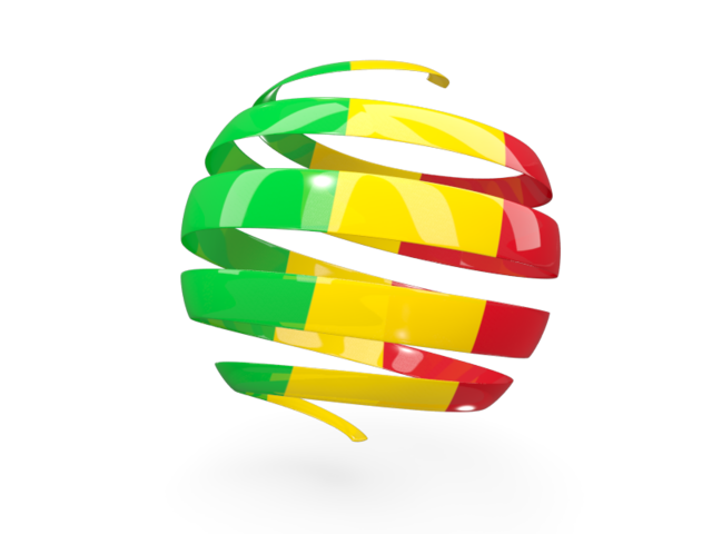 Round 3d icon. Download flag icon of Mali at PNG format