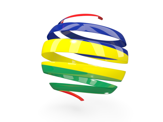 Round 3d icon. Download flag icon of Mauritius at PNG format