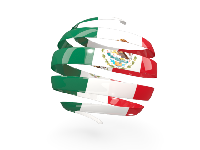 Round 3d icon. Download flag icon of Mexico at PNG format