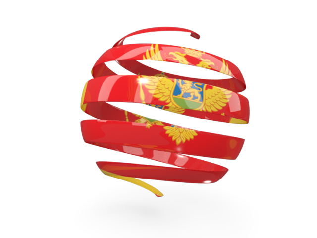 Round 3d icon. Download flag icon of Montenegro at PNG format