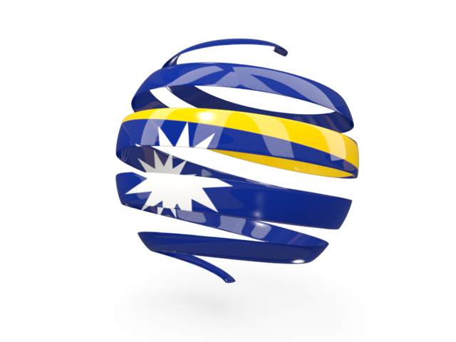 Круглая 3d иконка. Скачать флаг. Науру