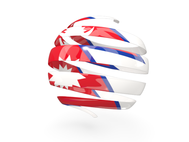 Round 3d icon. Download flag icon of Nepal at PNG format