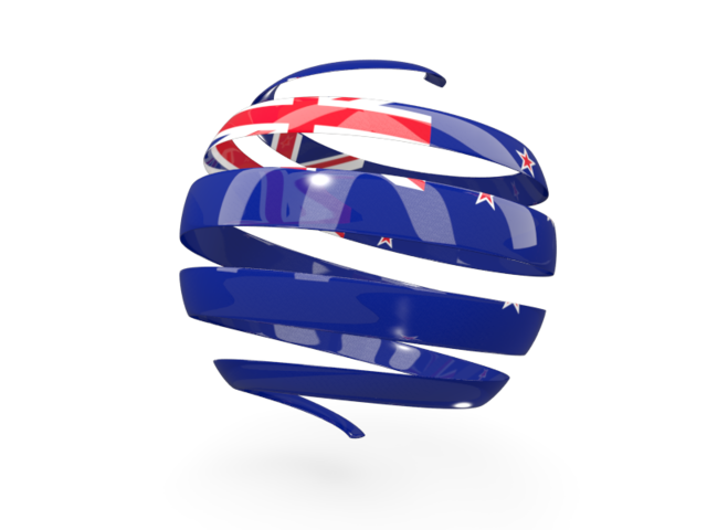 Round 3d icon. Download flag icon of New Zealand at PNG format