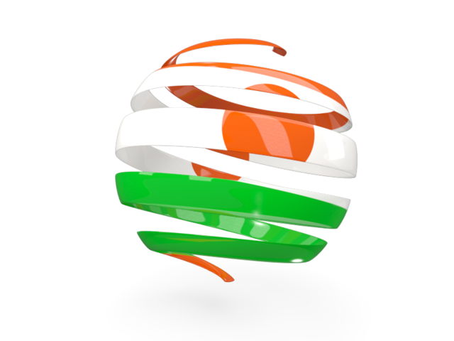 Round 3d icon. Download flag icon of Niger at PNG format
