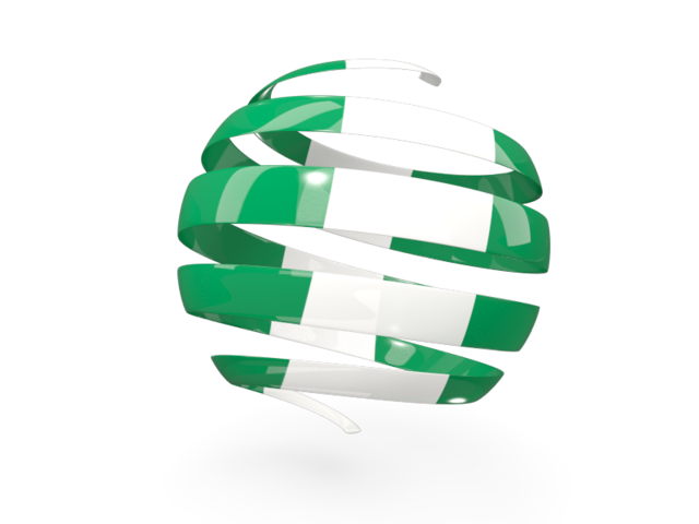 Round 3d icon. Download flag icon of Nigeria at PNG format