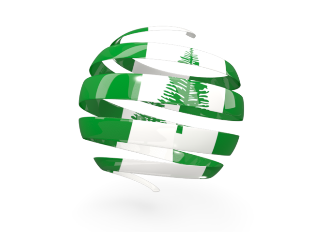 Round 3d icon. Download flag icon of Norfolk Island at PNG format