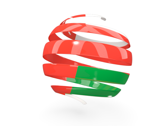 Round 3d icon. Download flag icon of Oman at PNG format