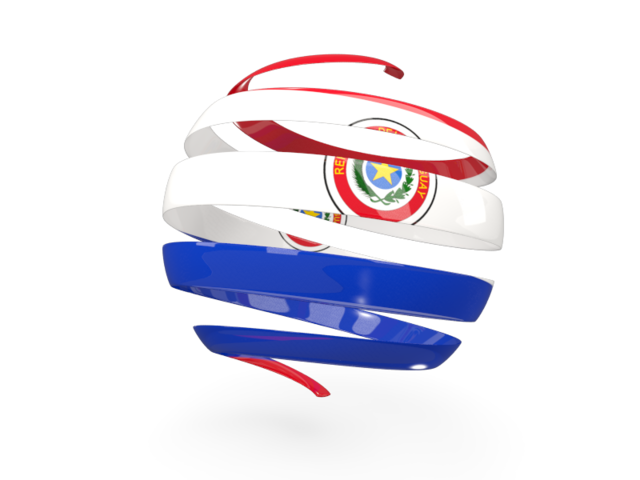 Round 3d icon. Download flag icon of Paraguay at PNG format