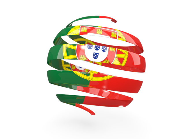 Round 3d icon. Download flag icon of Portugal at PNG format