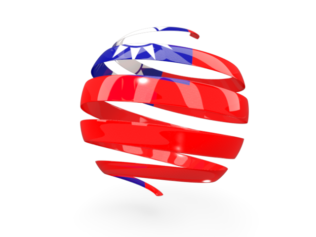 Round 3d icon. Download flag icon of Taiwan at PNG format