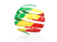 Republic of the Congo. Round 3d icon. Download icon.