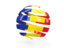 Romania. Round 3d icon. Download icon.