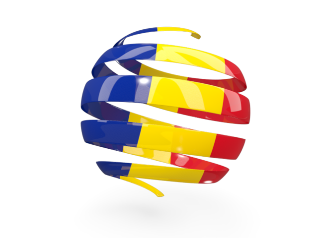 Round 3d icon. Download flag icon of Romania at PNG format