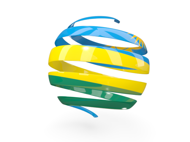 Round 3d icon. Download flag icon of Rwanda at PNG format
