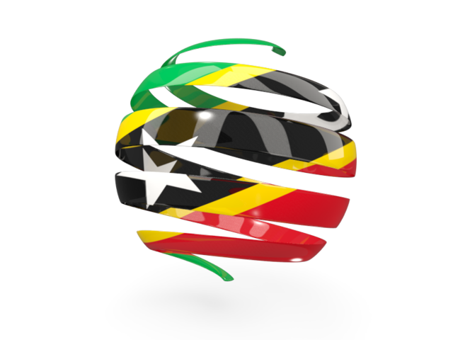 Round 3d icon. Download flag icon of Saint Kitts and Nevis at PNG format