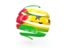 Sao Tome and Principe. Round 3d icon. Download icon.