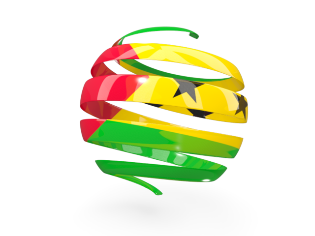 Round 3d icon. Download flag icon of Sao Tome and Principe at PNG format