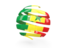 Senegal. Round 3d icon. Download icon.