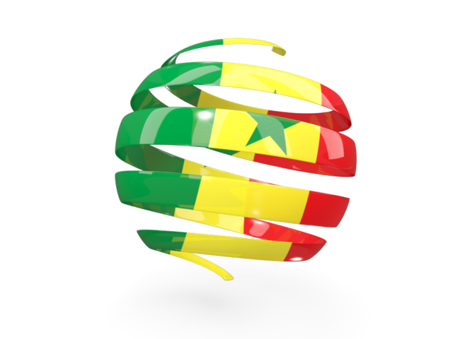 Round 3d icon. Download flag icon of Senegal at PNG format