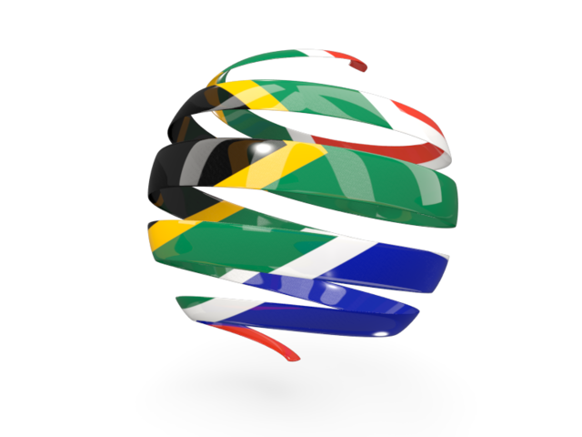 Round 3d icon. Download flag icon of South Africa at PNG format