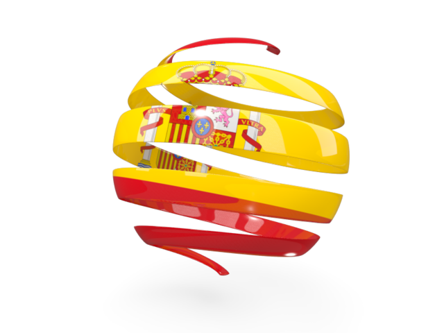 Round 3d icon. Download flag icon of Spain at PNG format