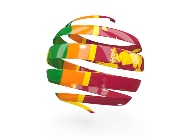 Round 3d icon. Download flag icon of Sri Lanka at PNG format