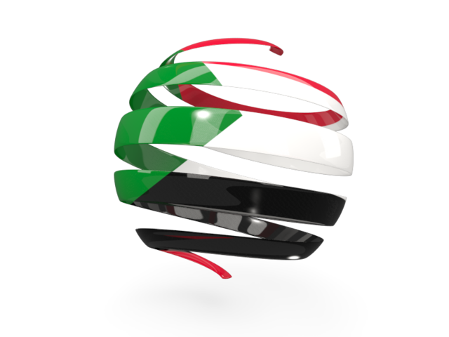 Round 3d icon. Download flag icon of Sudan at PNG format